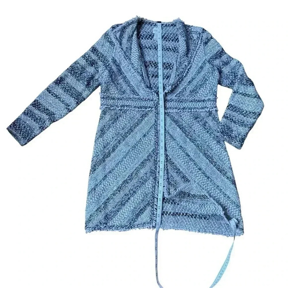 Chicos woven tweed striped jacket sz 0 Textured Elyse Cardigan - Picture 8 of 9